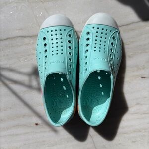 Native Shoes Kids Slip-On Water Shoes - Mint Green with White Toe